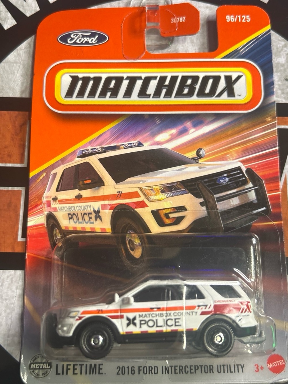 Matchbox White & Red Matchbox County Police 2016 Ford Interceptor Toy SUV